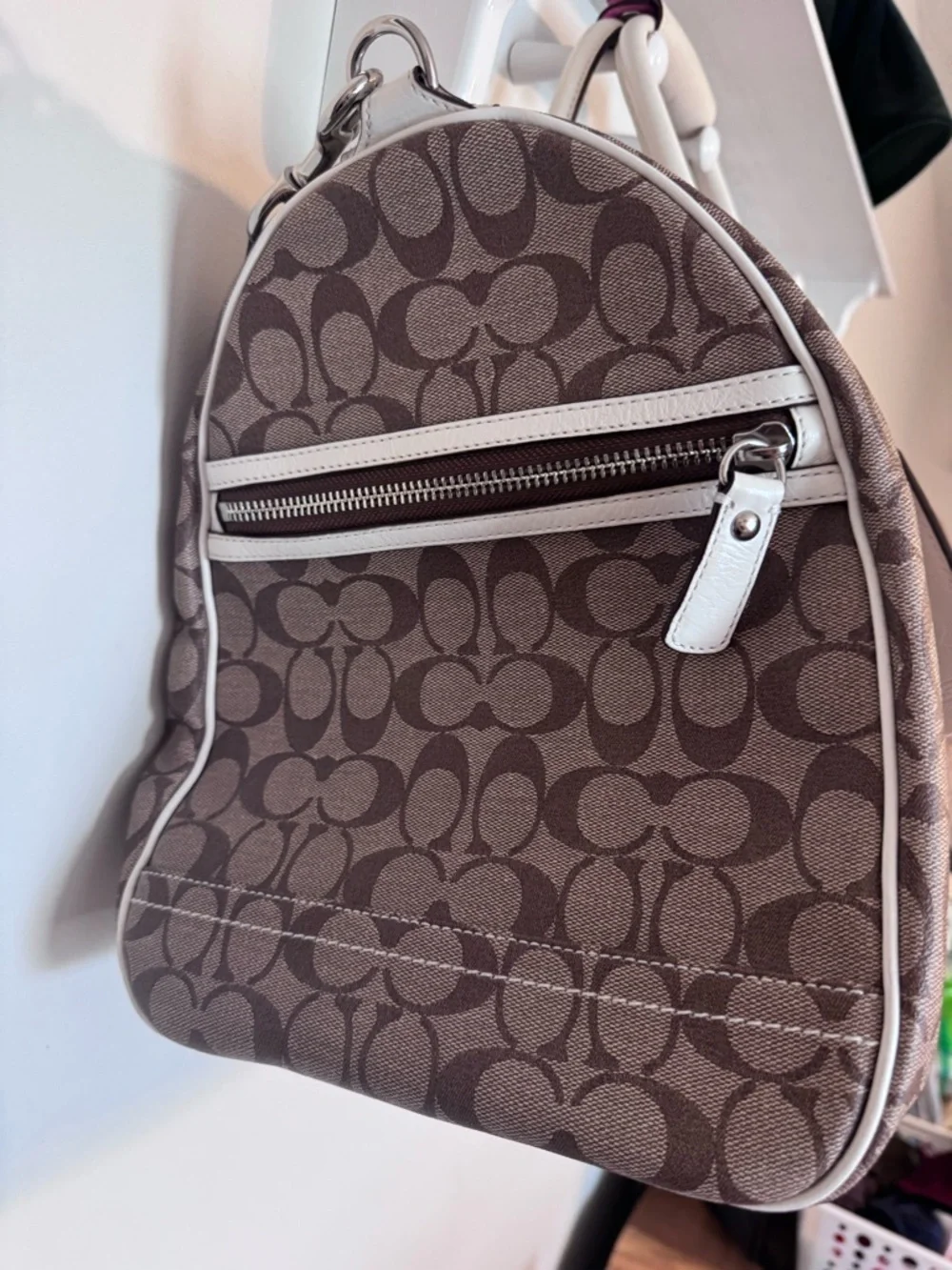 COACH *Rare* Sig C Stripe Coated Canvas Small Duffel Bag - Picture 6 of 10